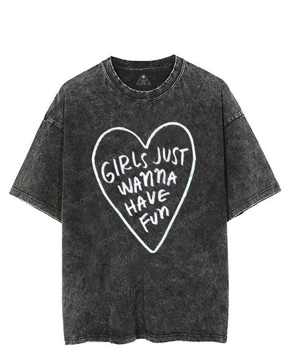 GIRLS JUST WANNA HAVE FUN VINTAGE GYM SHIRT