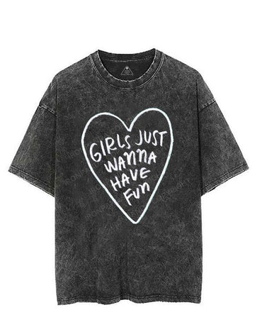 GIRLS JUST WANNA HAVE FUN VINTAGE GYM SHIRT
