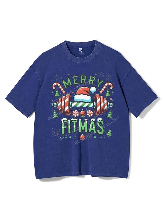 MERRY FITMAS VINTAGE GYM SHIRT