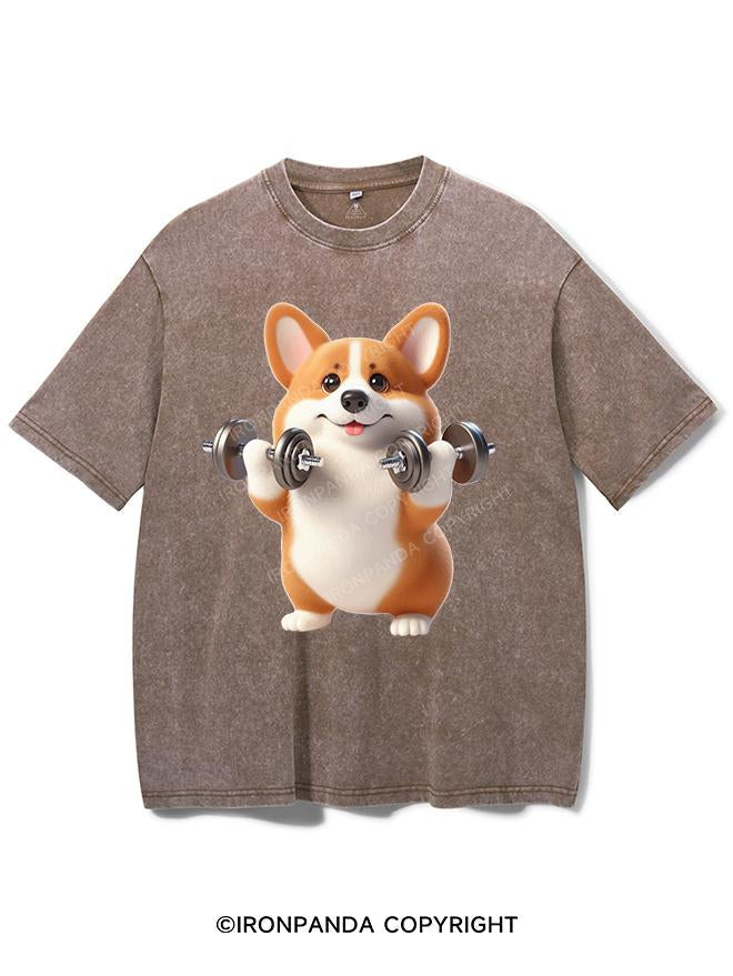 FIT CORGI VIBES VINTAGE GYM SHIRT