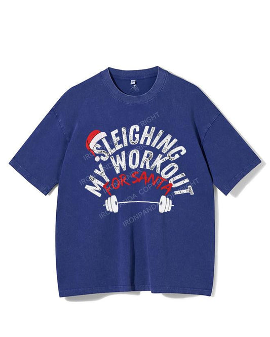SLEIGHING MY WORKOUT FOR SANTA VINTAGE GYM SHIRT