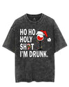 HO HO HOLY SHIT I'M DRUNK VINTAGE GYM SHIRT