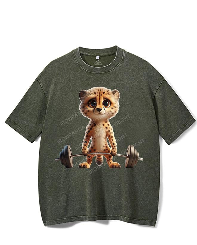 IRON-PUMPING LEOPARD VINTAGE GYM SHIRT