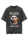 DIET STARTS TOMORROW COOKIE TODAY PANDA VINTAGE GYM SHIRT