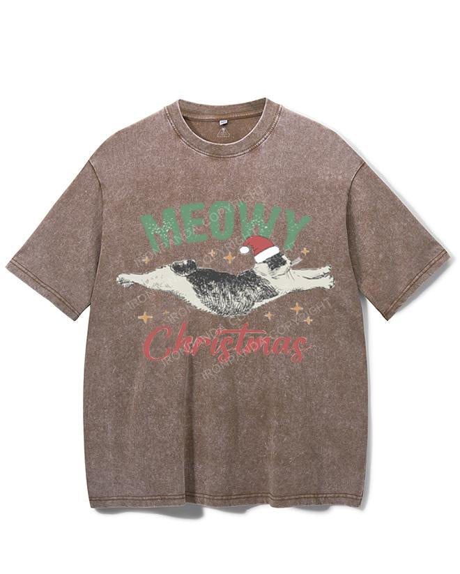 MEOWY CHRISTMAS VINTAGE GYM SHIRT