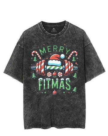 MERRY FITMAS VINTAGE GYM SHIRT