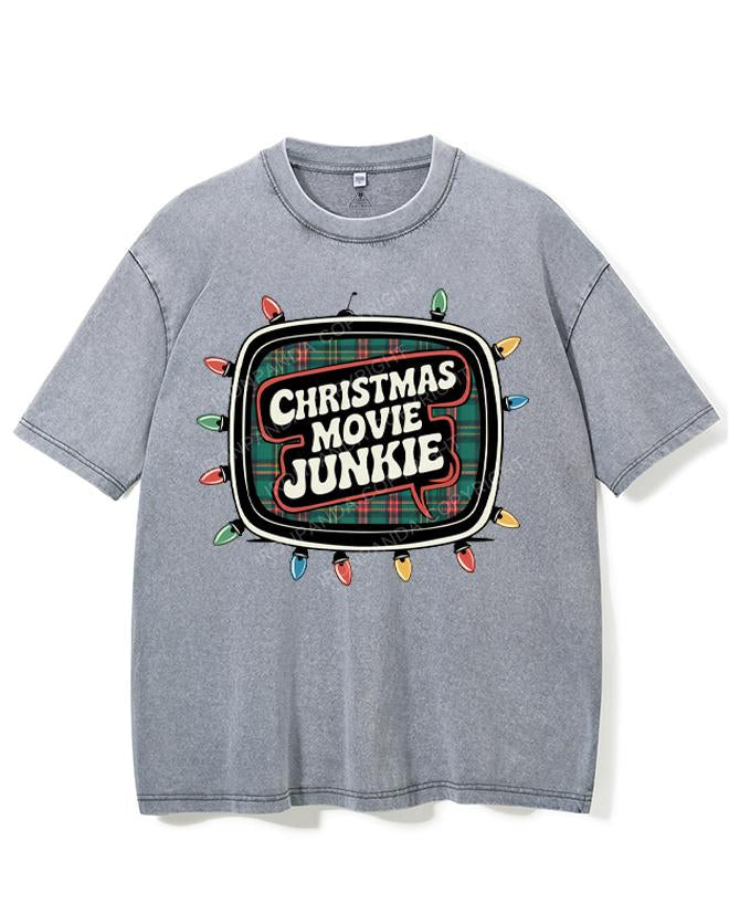 CHRISTMAS MOVIE JUNKIE VINTAGE GYM SHIRT