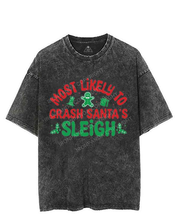 MOST LIKELY TO CRASH SANTA'S SLEIGH VINTAGE GYM SHIRT