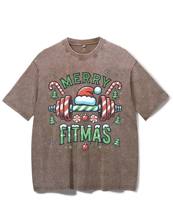 MERRY FITMAS VINTAGE GYM SHIRT