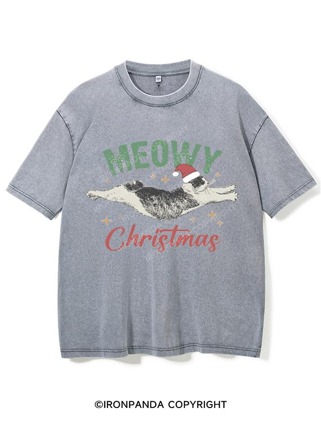 MEOWY CHRISTMAS VINTAGE GYM SHIRT