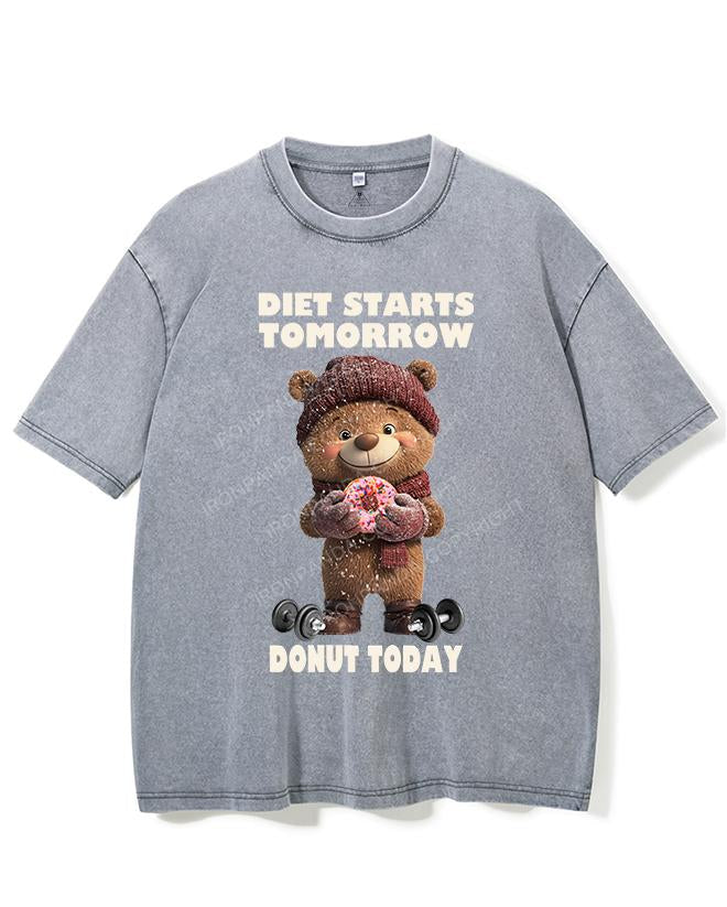 DIET STARTS TOMORROW DONUT TODAY VINTAGE GYM SHIRT