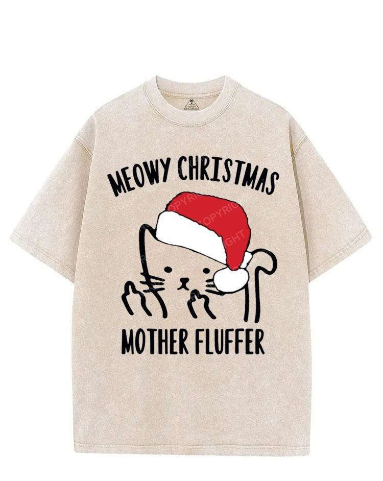 MEOWY CHRISTMAS MOTHER FLUFFER VINTAGE GYM SHIRT