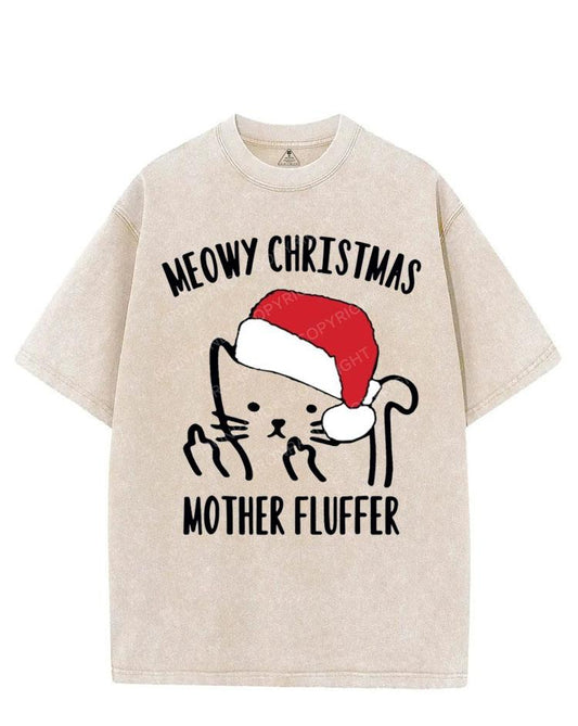 MEOWY CHRISTMAS MOTHER FLUFFER VINTAGE GYM SHIRT