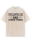 I LIFT HEAVY I PET CATS AND I KNOW THINGS VINTAGE GYM SHIRT