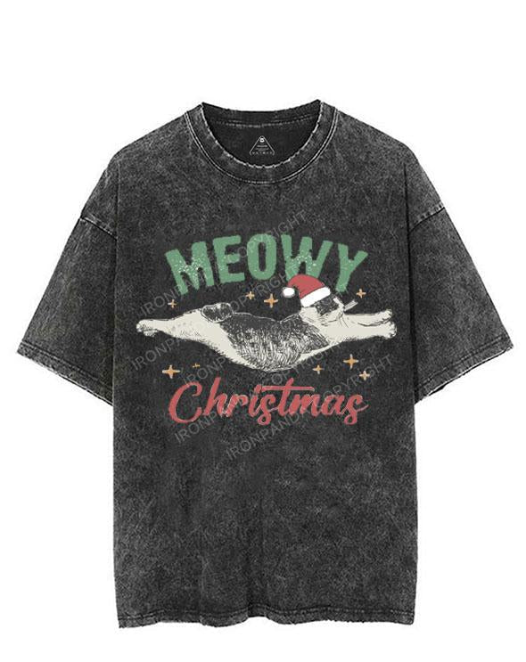 MEOWY CHRISTMAS VINTAGE GYM SHIRT