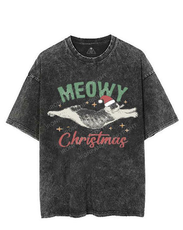 MEOWY CHRISTMAS VINTAGE GYM SHIRT