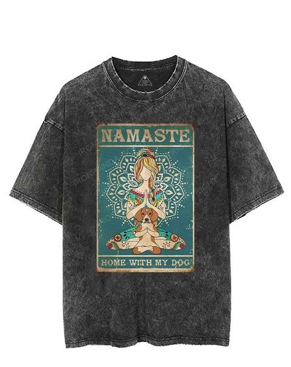 Namaste home with my dog VINTAGE GYM SHIRT