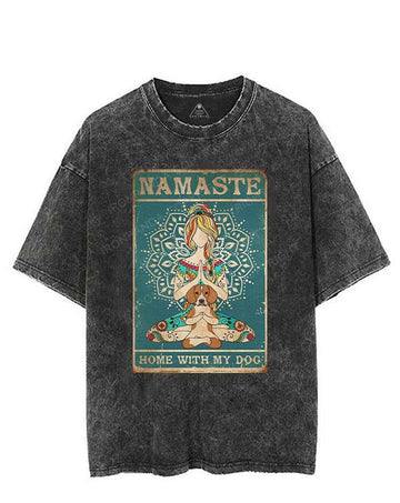Namaste home with my dog VINTAGE GYM SHIRT