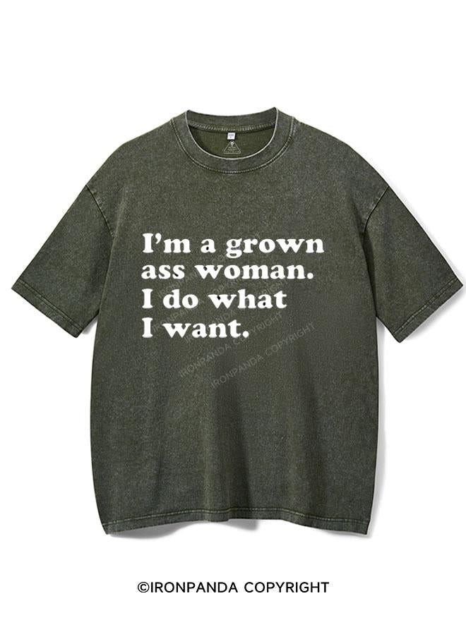 I'M A GROWN ASS WOMAN I DO WHAT I WANT  VINTAGE GYM SHIRT