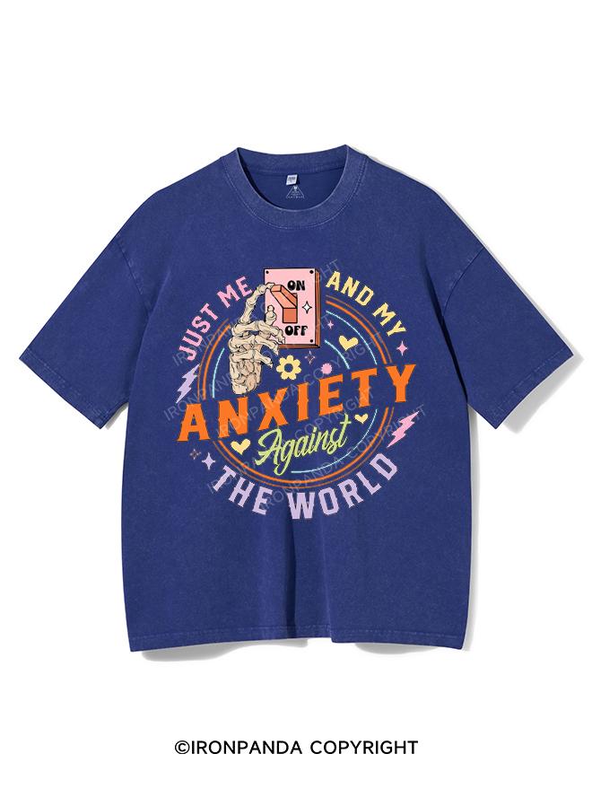 JUST ME AND MY ANXIETY AGAINST THE WORLD VINTAGE GYM SHIRT
