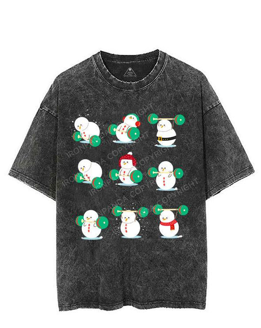 SNOWMAN LIFTING VINTAGE GYM SHIRT