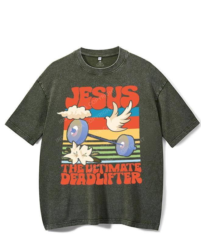 JESUS THE ULTIMATE DEADLIFTER VINTAGE GYM SHIRT