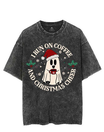 I RUN ON COFFEE AND CHRISTMAS CHEER VINTAGE GYM SHIRT