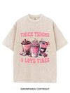 THICK THIGHS & LOVE VIBES VINTAGE GYM SHIRT