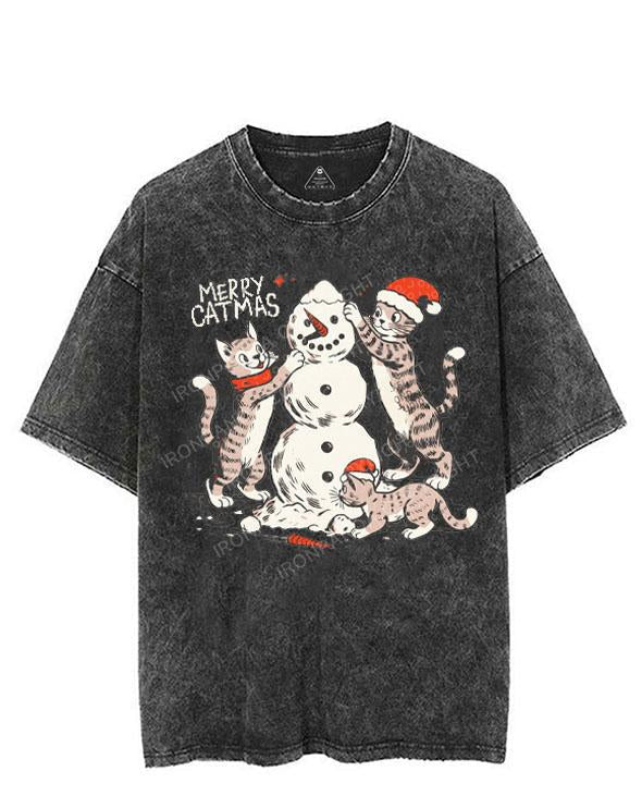 MERRY CATMAS VINTAGE GYM SHIRT