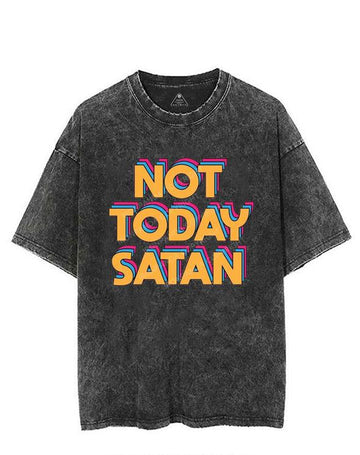NOT TODAY SATAN VINTAGE GYM SHIRT