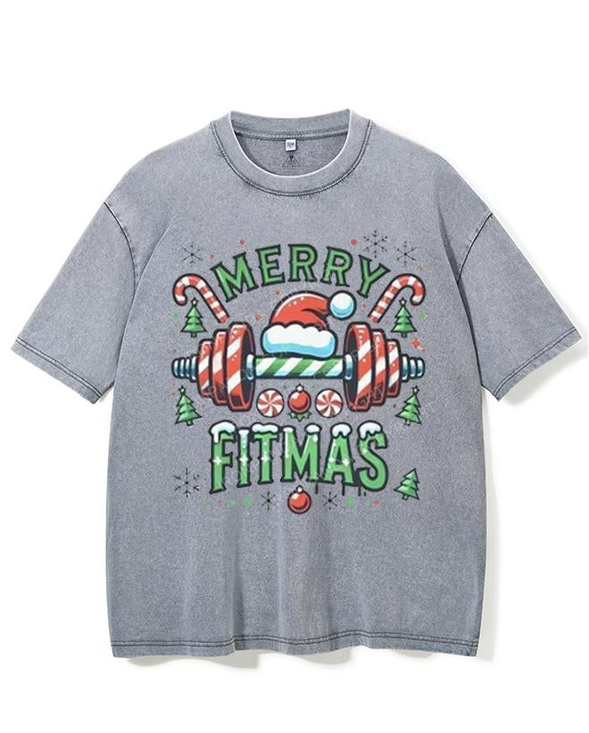 MERRY FITMAS VINTAGE GYM SHIRT