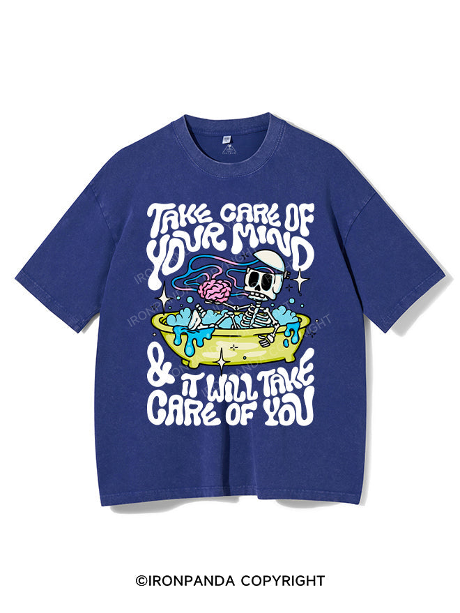 TAKE CARE OF YOUR MIND & IT WILL TAKE CARE OF YOU VINTAGE GYM SHIRT