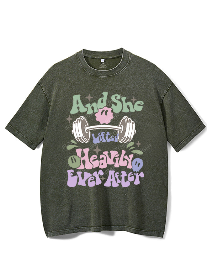 AND SHE LIFTED HEAVILY EVER AFTER VINTAGE GYM SHIRT