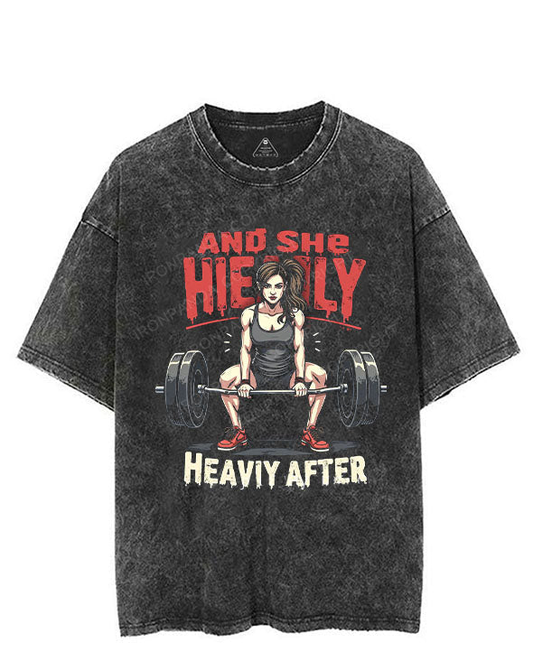 AND SHE HEAVILY HEAVY AFTER VINTAGE GYM SHIRT