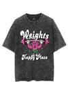 WEIGHTS ARE MY HAPPY PLACE VINTAGE GYM SHIRT