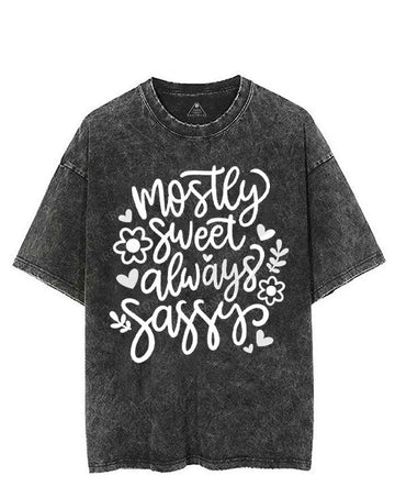 MOSTLY SWEET ALWAYS SASSY VINTAGE GYM SHIRT