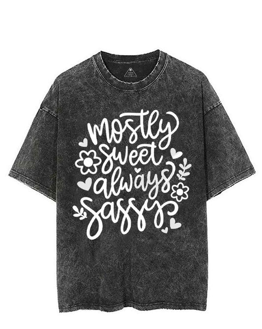 MOSTLY SWEET ALWAYS SASSY VINTAGE GYM SHIRT