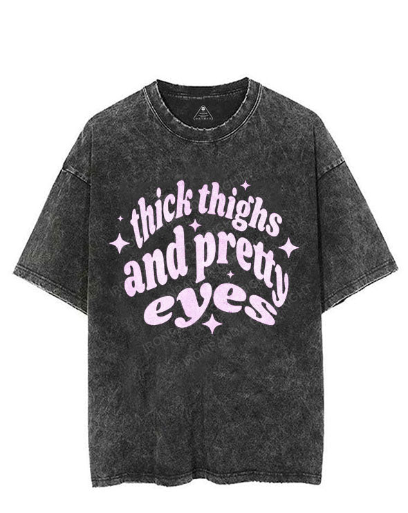 THICK THIGHS AND PRETTY EYES VINTAGE GYM SHIRT