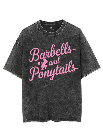 BARBELLS AND PONYTAILS VINTAGE GYM SHIRT