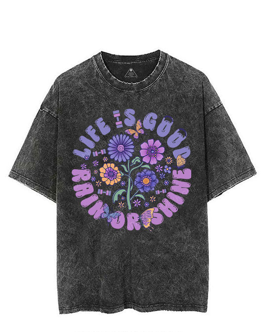 LIFE IS GOOD PAIN OR SHINE VINTAGE GYM SHIRT