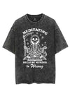MEDITATING BECAUSE MURDER IS WRONG VINTAGE GYM SHIRT
