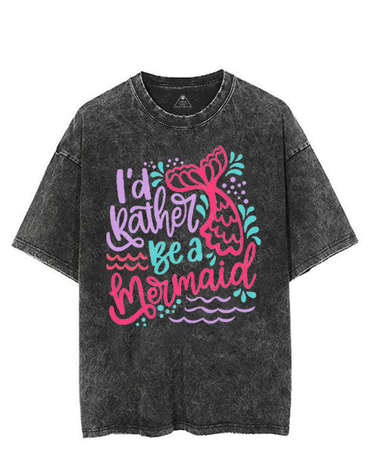 I'D RATHER BE A MERMAID VINTAGE GYM SHIRT