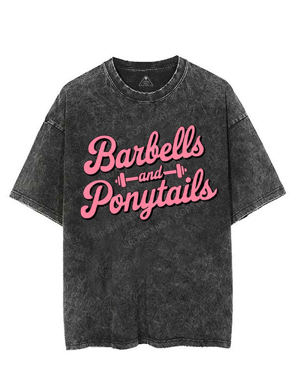 BARBELLS AND PONYTAILS VINTAGE GYM SHIRT