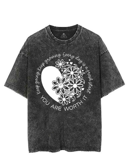 KEEP GOING KEEP GROWING EVERY DAY IS A FRESH START VINTAGE GYM SHIRT
