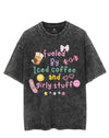 FUELED BY ICED COFFEE AND GIRLY STUFF VINTAGE GYM SHIRT