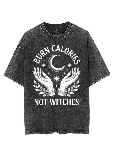 BURN CALORIES NOT WITCHES VINTAGE GYM SHIRT