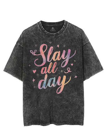 SLAY ALL DAY VINTAGE GYM SHIRT