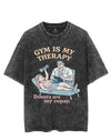 GYM IS MY THERAPY DONUTS ARE MY COPAY VINTAGE GYM SHIRT