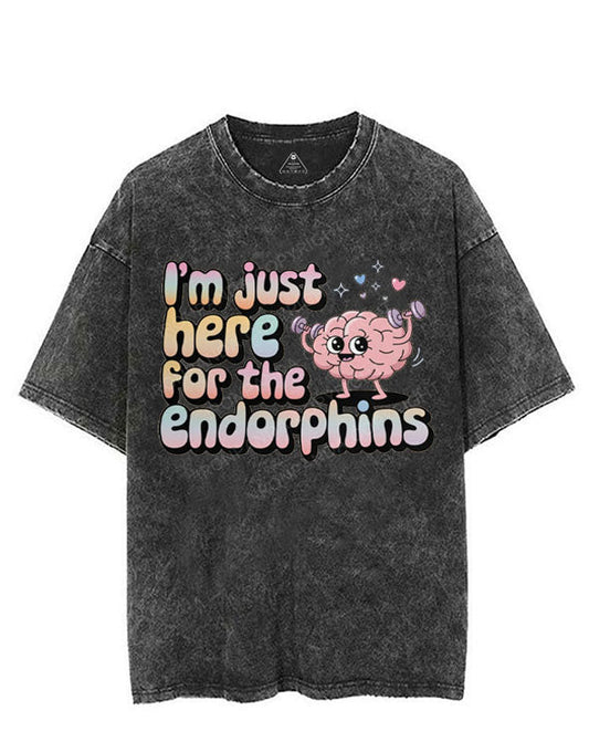 I'M JUST HERE FOR THE ENDORPHINS VINTAGE GYM SHIRT