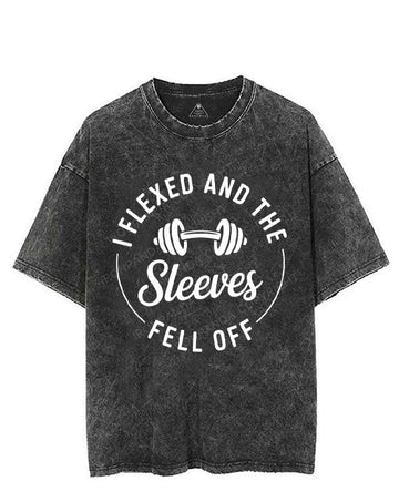 I FLEXED AND THE SLEEVES FELL OFF VINTAGE GYM SHIRT